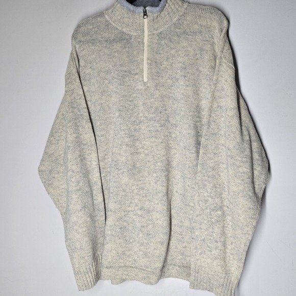 NWT Woolrich Wool  1/2  Zip Fleece Pullover Sweater Mens 2XL XXL British Tan - Picture 1 of 6